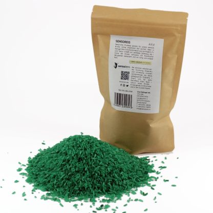 gefärbter Reis - gruen, Rückseite und Produkt außen